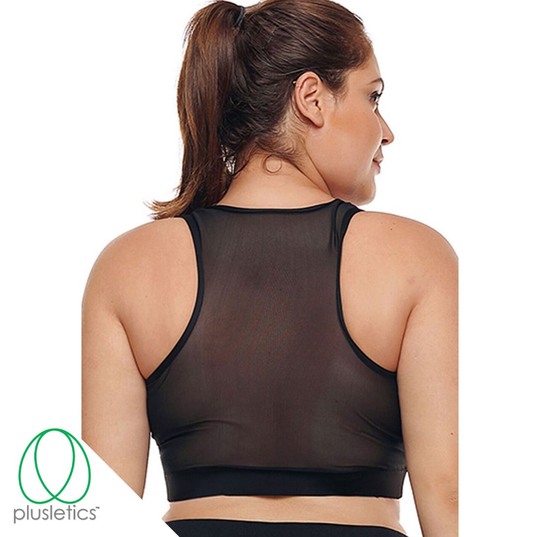 Mesh Back Sports Bra - Black – Plusletics® Apparel - Fitness Chick