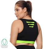 High Support Black & Lime Green Racerback Sports Bra