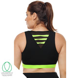 High Support Black & Lime Green Racerback Sports Bra
