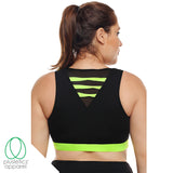 High Support Black & Lime Green Racerback Sports Bra