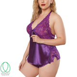 Satin Enticing Cami Set - Purple