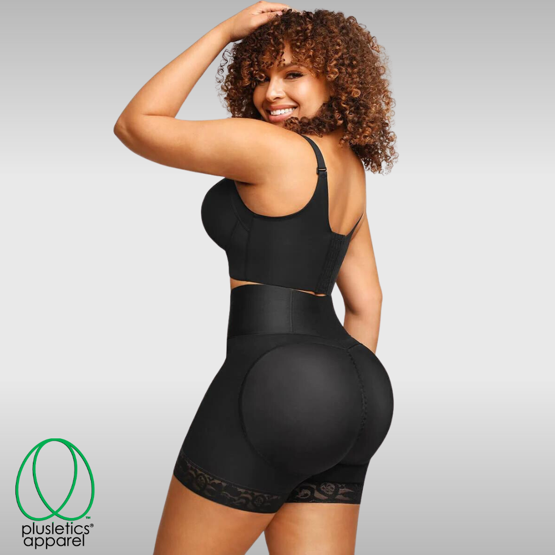 SculptEase™ Banded Silhouette Shorts - Black