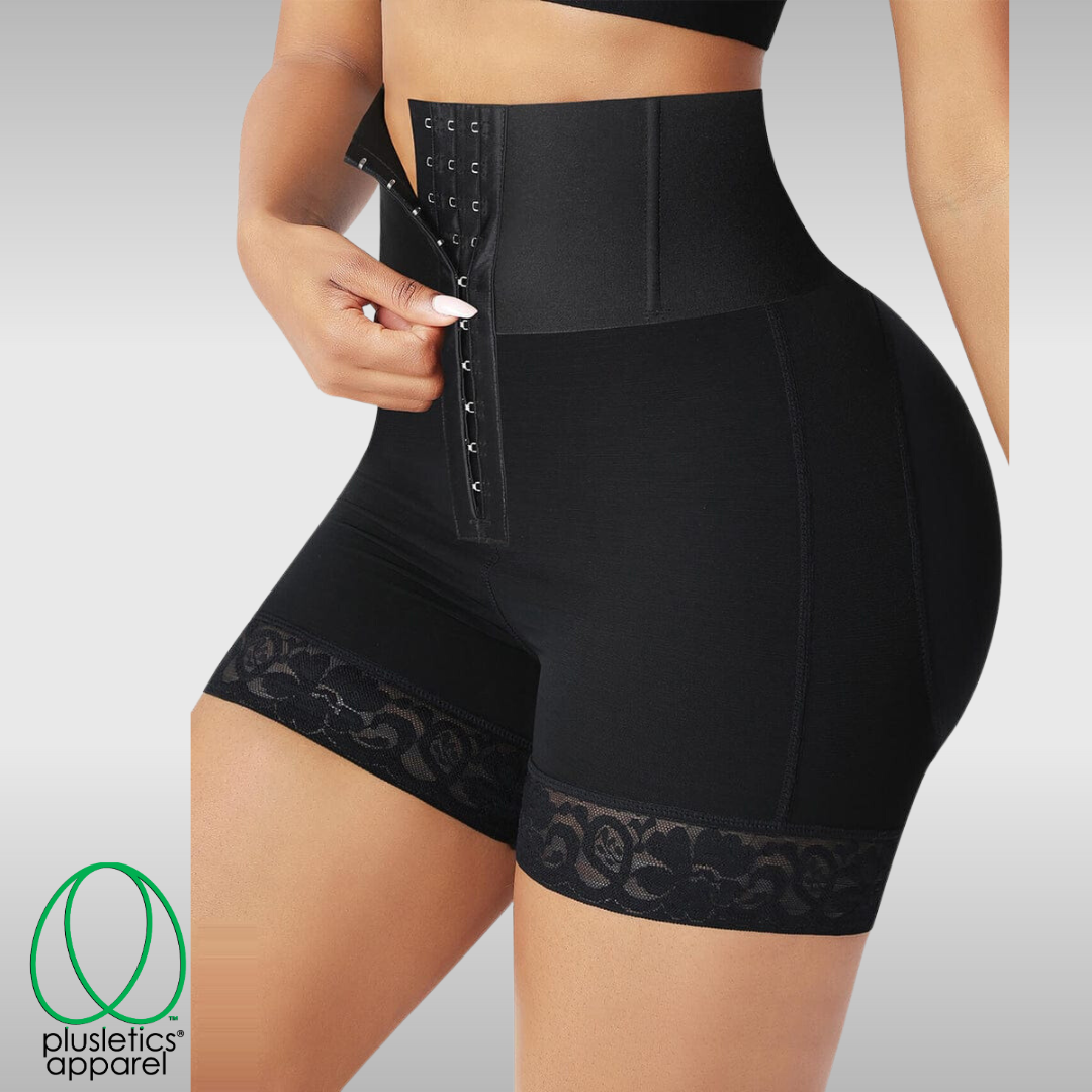 SculptEase™ Banded Silhouette Shorts - Black