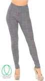 Houndstooth Burgundy Accent Plus Size Leggings