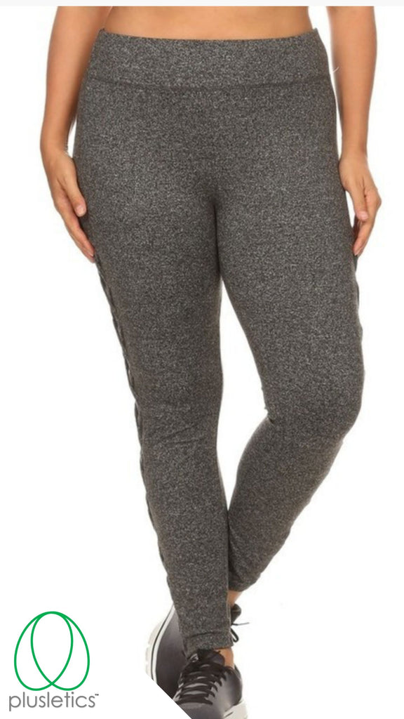 Charcoal Grey Heather Soft Ultimate Plus Size Full Length Legging - 4X