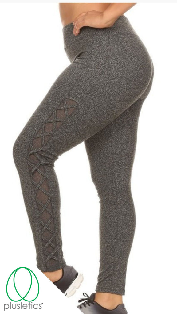 Buy X By Gottex Women's Back Mesh Insert Legging, Grey Heather, M at