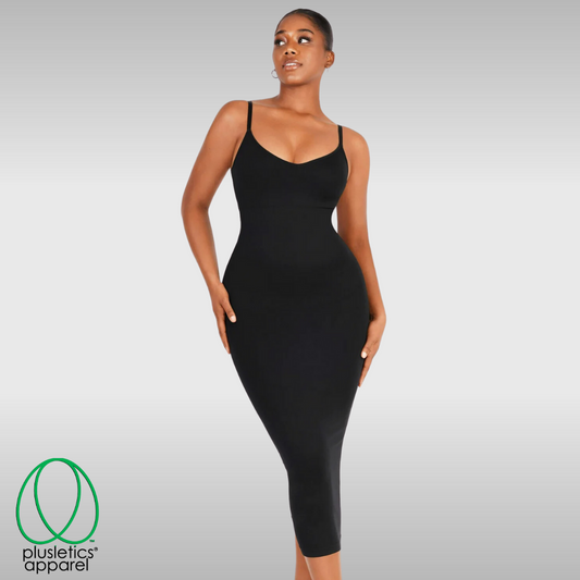 Sculptuous Femme Fatale Silhouette Shaper Dress Smoky Seductress