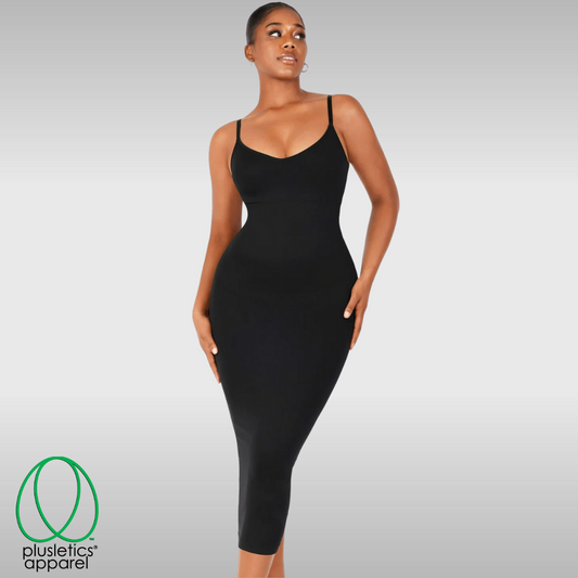 Sculptuous Femme Fatale Silhouette Shaper Dress Smoky Seductress