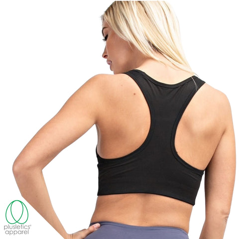 Strappy Back Plus Size Sports Bra - Heather Navy - Plus Size High Impact Bra  – Plusletics® Apparel - Fitness Chick Enterprises, Inc.